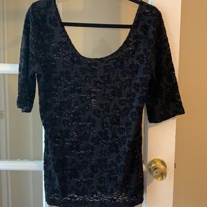 Lace black top from Anthro. Size large
